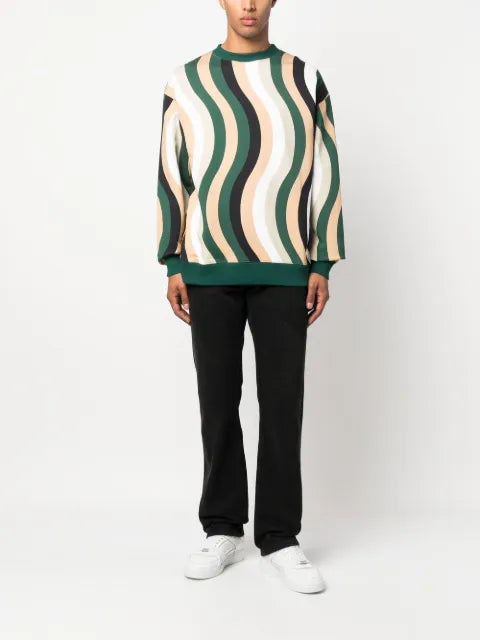 Camper wave-pattern cotton sweatshirt