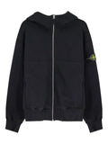 Stone Island logo-patch zip-up hoodie