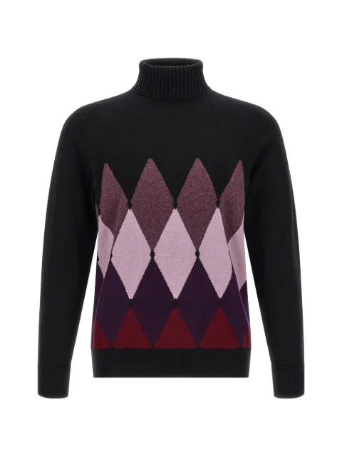 Ballantyne diamond intarsia turtleneck sweater