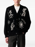AllSaints Staged intarsia-knit cardigan