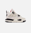 Air Jordan 4 Retro Flight Club Infant/Toddler Lifestyle Shoes - Sail/Black/University Red