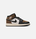 Air Jordan 1 Mid Grade School Lifestyle Shoes - Black / Phantom / Palomino / University Red