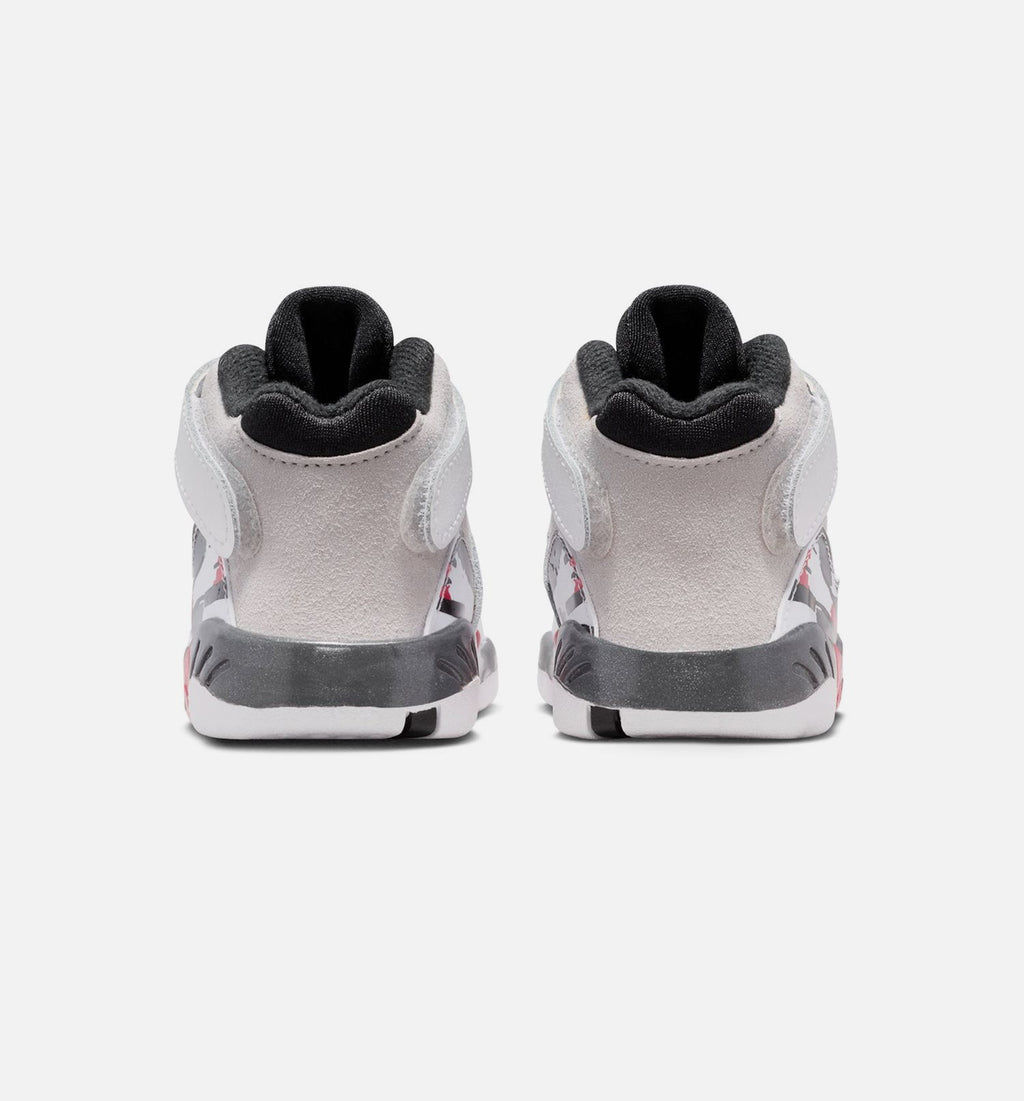 Air Jordan 8 Retro White and True Red Infant Sneakers - White/Black/True Red