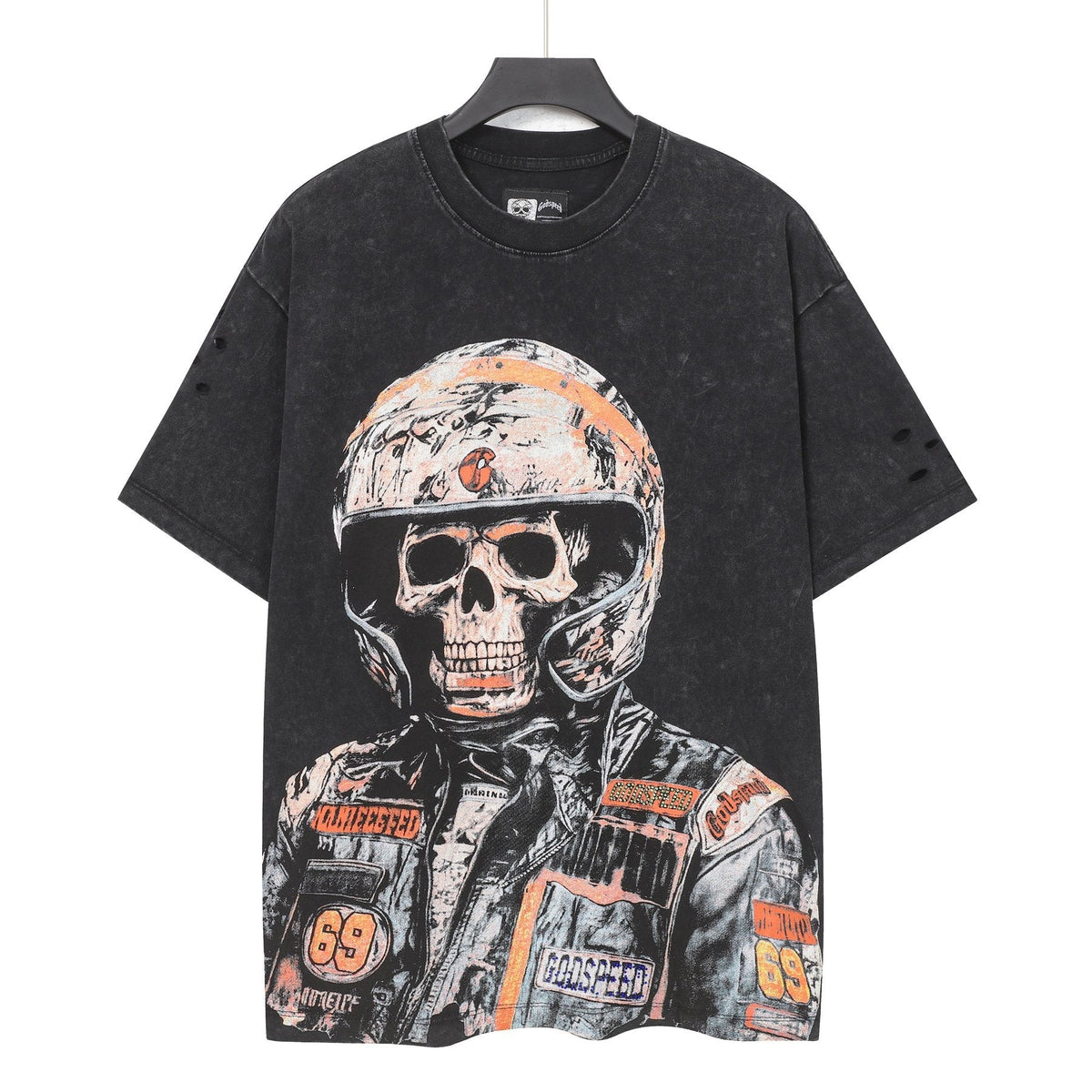 Godspeed Distressed Rhinestone Graphic T-Shirt