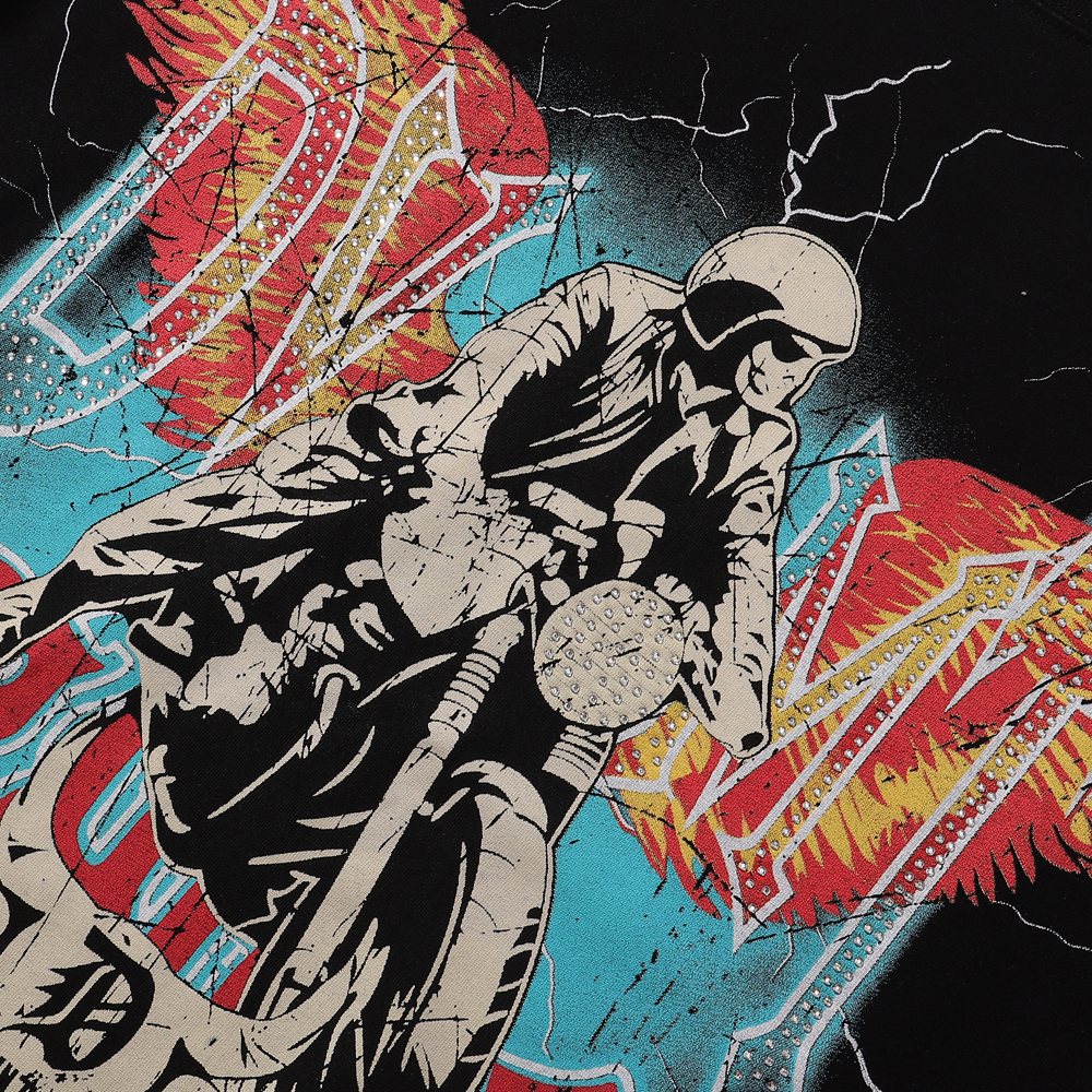 R3BEL Rider Motorcycle Skull Graphic T-Shirt