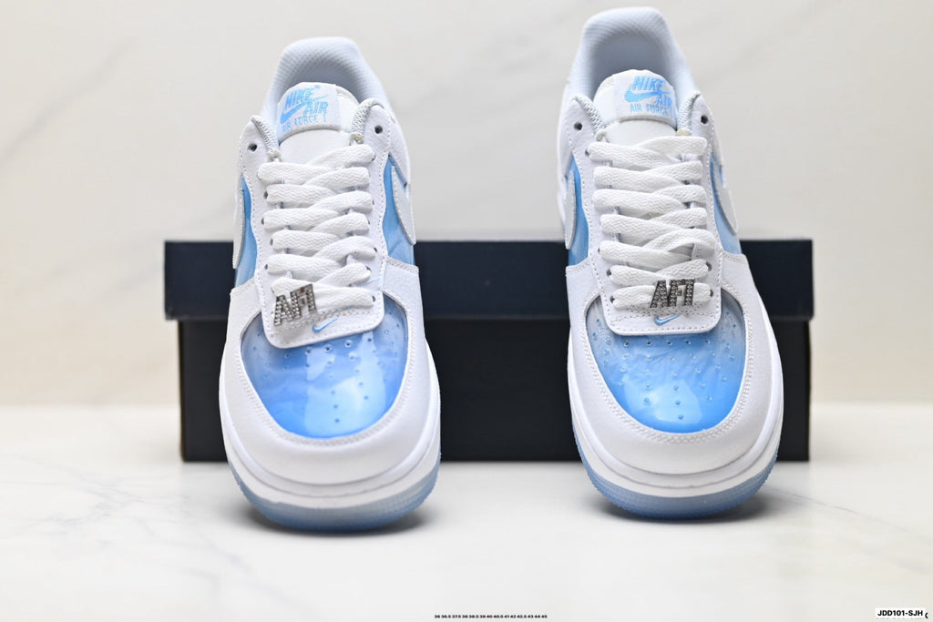 Nike Air Force 1 Low White Light Blue Gray Unisex Sneakers Style 20