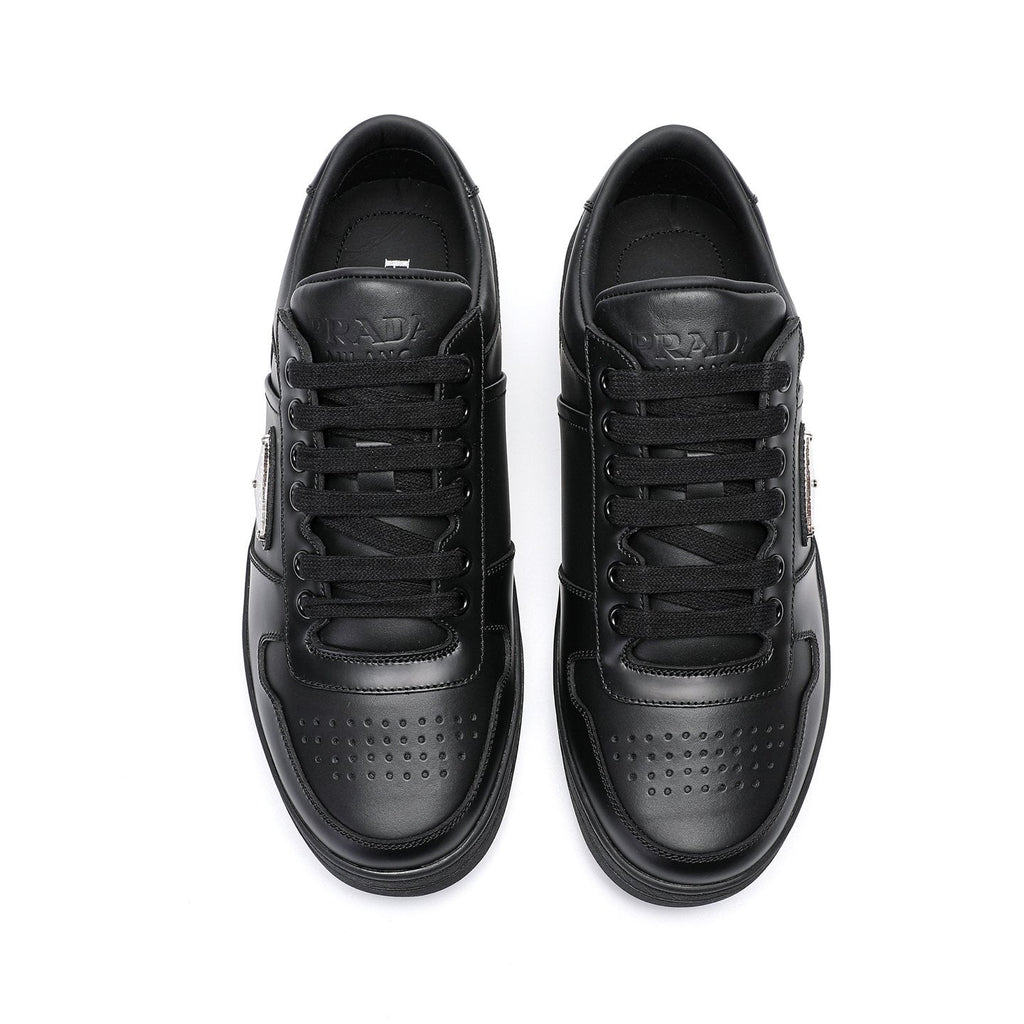 Prada Men's Black Perforated Low-Top Sneakers