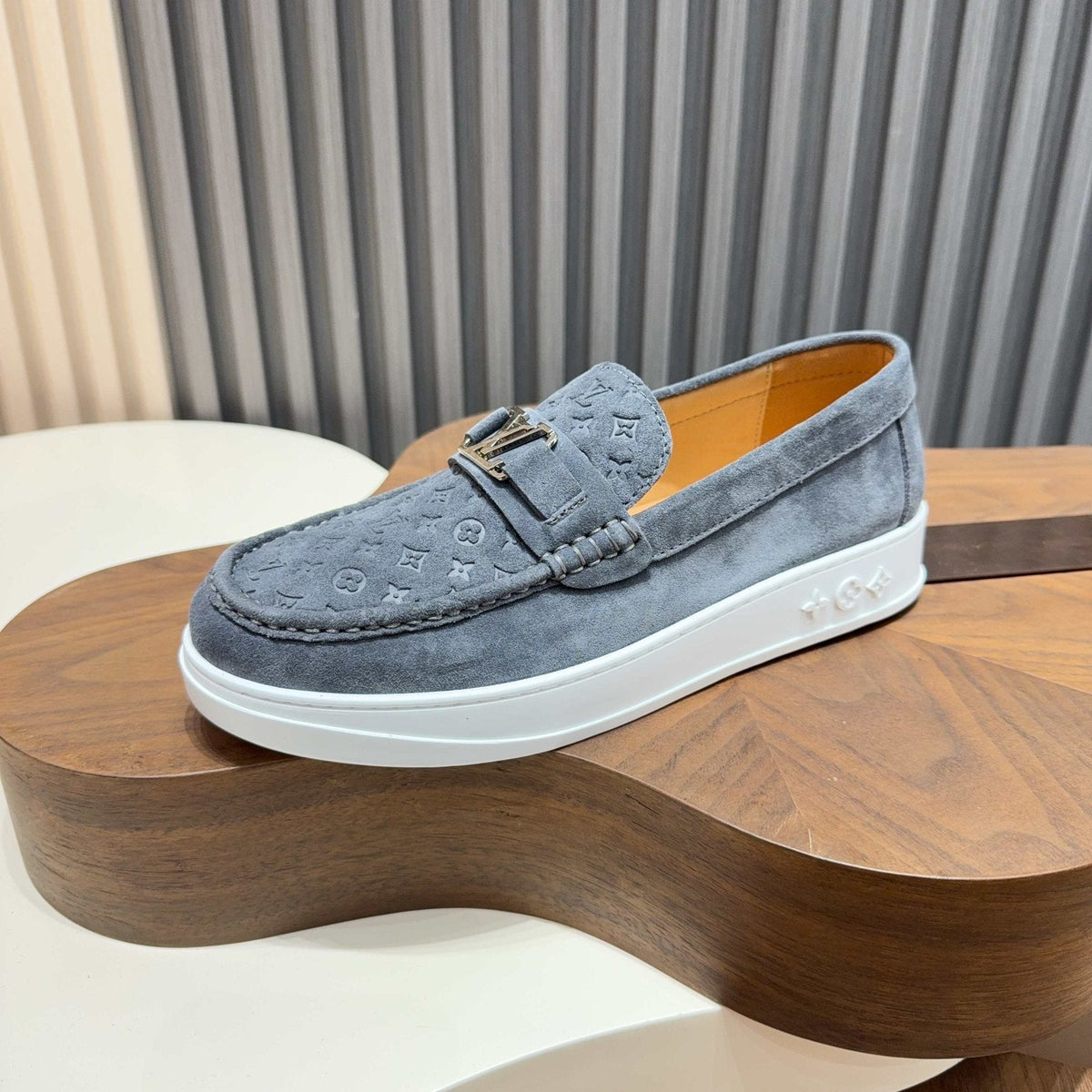 Louis Vuitton Men's Embossed Slip-On Sneakers